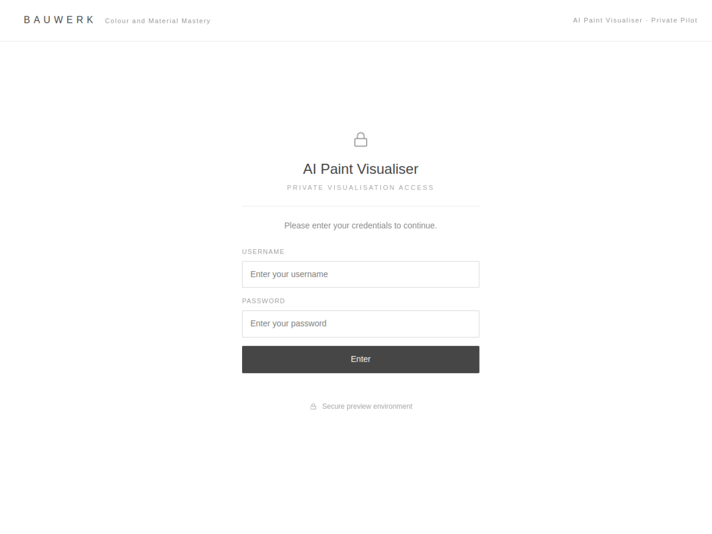 Paint visualization AI web application interface